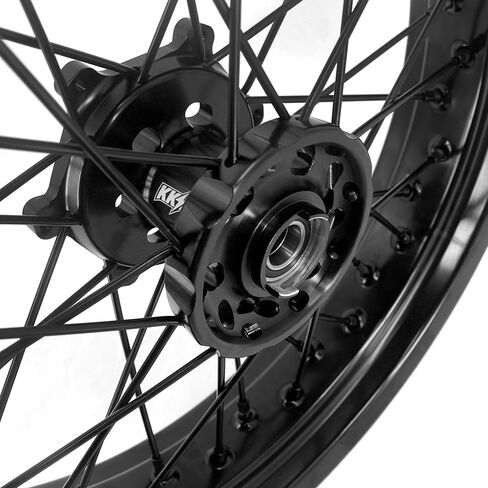KKE 17'' inch Supermoto Wheels Fit For SUZUKI DRZ400S DRZ400SM 2005-2024 DRZ400 DRZ400E 3.5/4.25 Street Wheels Black Hubs Set in Saudi Arabia