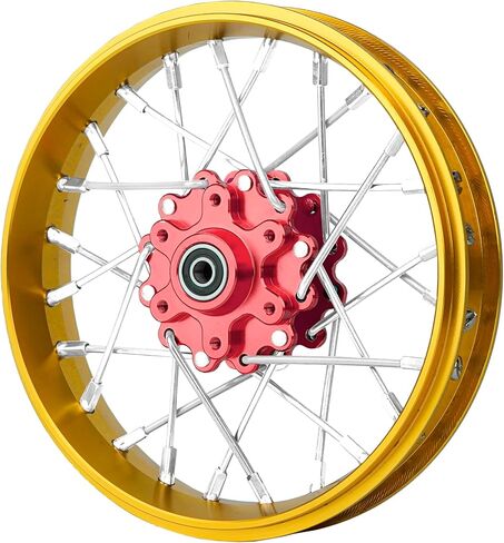 CNC Aluminum Front Wheel V2 For LOSI Promoto MX motorcycle 1:4 Gold (red) in Saudi Arabia
