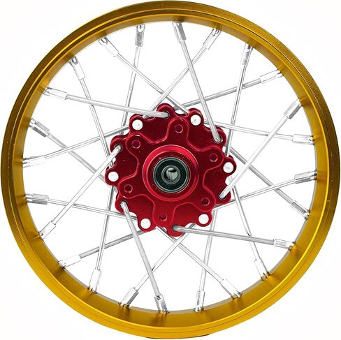 CNC Aluminum Front Wheel V2 For LOSI Promoto MX motorcycle 1:4 Gold (red) in Saudi Arabia