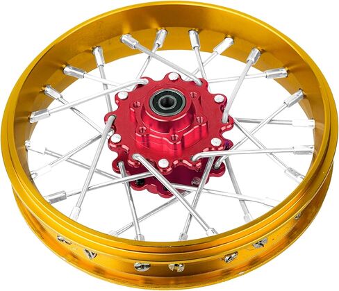 CNC Aluminum Front Wheel V2 For LOSI Promoto MX motorcycle 1:4 Gold (red) in Saudi Arabia