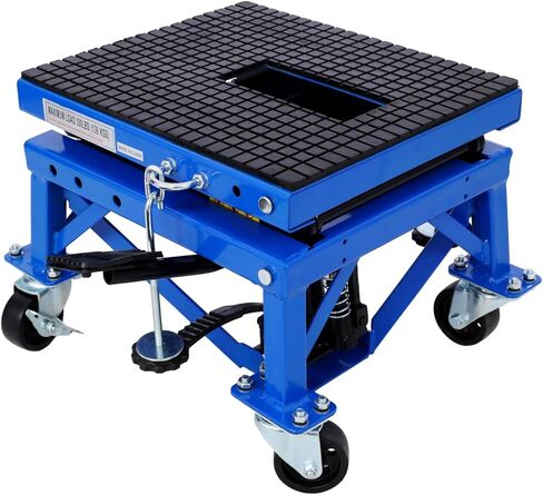 300 lbs Hydraulic Motorcycle Scissor Jack Lift Foot Step Wheels for Small Dirt Bikes,Blue Color Blue Elevate with Confidence Maintenance & Storage in Saudi Arabia