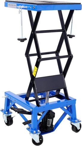 300 lbs Hydraulic Motorcycle Scissor Jack Lift Foot Step Wheels for Small Dirt Bikes,Blue Color Blue Elevate with Confidence Maintenance & Storage in Saudi Arabia