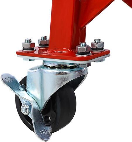 300 lbs Hydraulic Motorcycle Scissor Jack Lift Foot Step Wheels for Small Dirt Bikes Steel Red & Secure Maintenance Storage Outdoor-Ready in Saudi Arabia