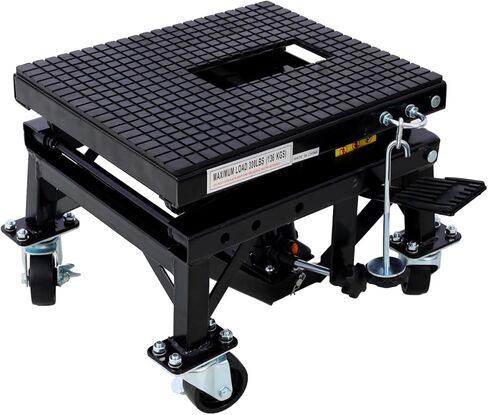 300 lbs Hydraulic Motorcycle Scissor Jack Lift Foot Step Wheels for Small Dirt Bikes,Black Color Steel Black Elevate with Confidence Outdoor Use Design in Saudi Arabia