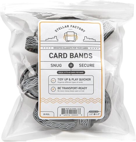 Stellar Factory Card Bands 25-Pack | Silicone Elastic Card Organizer | Holds 50+ Cards | Board Game Storage & Travel in Kuwait
