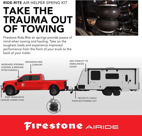 طقم تعليق كيس الهواء الخلفي Firestone Airide 2598 Ride-Rite يناسب 2014-2026 Ram 2500 | قدرة تحميل تصل إلى 5000 رطل | 5-100 رطل لكل بوصة مربعة | سهلة التركيب | يقلل من تآكل الإطارات in Kuwait