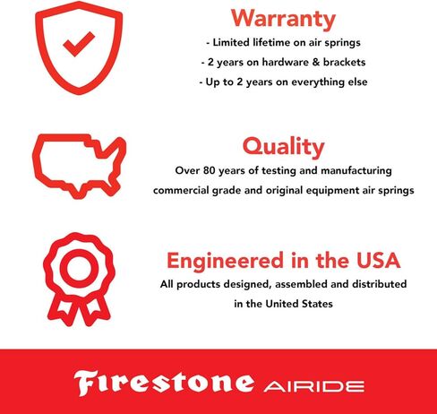 طقم تعليق كيس الهواء الخلفي Firestone Airide 2598 Ride-Rite يناسب 2014-2026 Ram 2500 | قدرة تحميل تصل إلى 5000 رطل | 5-100 رطل لكل بوصة مربعة | سهلة التركيب | يقلل من تآكل الإطارات in Kuwait