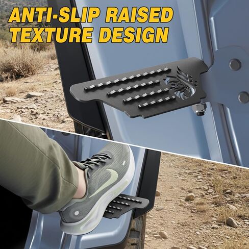 unionlux Fit for Jeep Foot Pegs Doors Off, Upgraded Heavy Duty Single Sided Anti-Slip Raised Texture 120° Foot Pegs fit for Jeep Wrangler Accessories&Jeep Gladiator Accessories 2007-2025 in Saudi Arabia