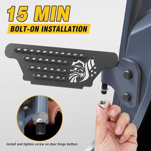 unionlux Fit for Jeep Foot Pegs Doors Off, Upgraded Heavy Duty Single Sided Anti-Slip Raised Texture 120° Foot Pegs fit for Jeep Wrangler Accessories&Jeep Gladiator Accessories 2007-2025 in Saudi Arabia