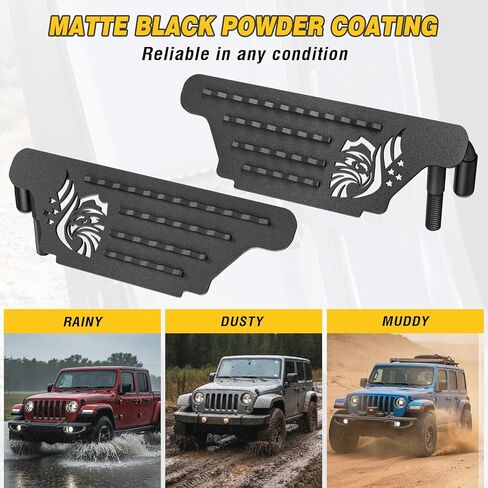 unionlux Fit for Jeep Foot Pegs Doors Off, Upgraded Heavy Duty Single Sided Anti-Slip Raised Texture 120° Foot Pegs fit for Jeep Wrangler Accessories&Jeep Gladiator Accessories 2007-2025 in Saudi Arabia