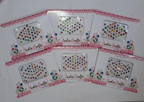 6 عبوات من ملصقات بيندي بوليوود الهندية متعددة الألوان لتزيين الجبين in Kuwait