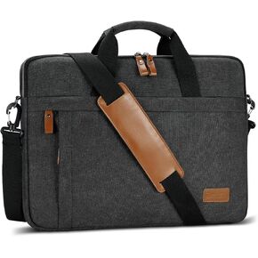 ESTARER Mens Messenger Bag 17-17.3 Inch Laptop Bag Water-resistant Canvas, College/Work/Travel Computer Shoulder Bag with Pencil Case Pouch, Dark Grey in Saudi Arabia
