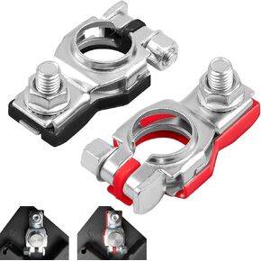 4PCS Battery Terminal Connectors,Positive&Negative Auto Battery Cable Terminal Top Post With Plastic Bottoms,243407F000 243407F001 Top Post Batteries Connectors,Car Parts for Nissan (4 Pcs) in Kuwait