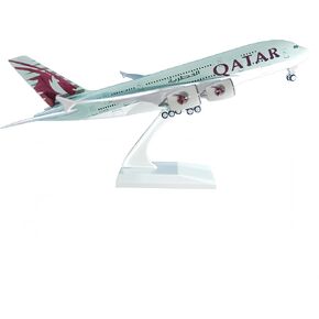 1/200 مقياس نموذج طائرة نموذج دييكاست طائرات قطر A380 عرض طائرة للمكتب/ديكور المنزل (نموذج طائرة الراتنج من 12 بوصة in Kuwait