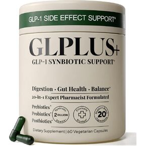 دعم GLP-1 Synbiotic - 20 في 1 لصحة الأمعاء والهضم والتوازن الأيضي - البريبايوتيك + البروبيوتيك + بوستبيوتيك + الإنزيمات الهاضمة - يدعم الشهية والطاقة والوزن - كبسولات نباتية in Kuwait