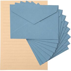 Letter Paper and Envelopes Set, Best Paper and Elegant 4x6 Envelopes, 24PCS Writing Sheets + 12PCS 4x6 Envelope for Love Letters and Party Invitations Stationery Sets (Lake Blue) in Kuwait