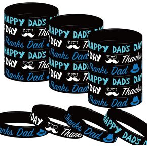 24 Pieces Happy Father's Day Rubber Wristbands,Fathers Day/Best Dad Ever Themed Birthday Party Supplies Decorations Gifts Prize Goodie Bag Favors Silicone Wristband in Saudi Arabia