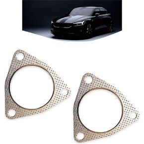 2 PCS Car Exhaust Gasket, 2.99" 3 Bolt Resistant High Temperature Catalytic Converter Gasket, Tight-Fitting Leak-Proof Muffler Gasket Seal, Universal for Most Vehicles (Silver #01) in Kuwait