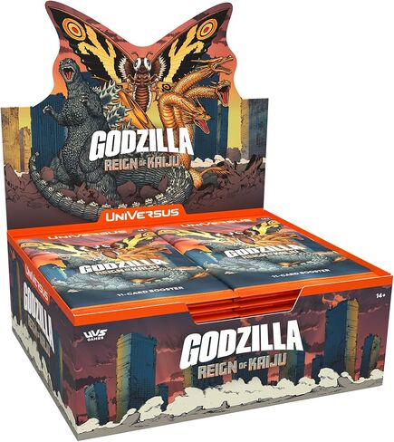UniVersus: Godzilla: Reign of Kaiju - شاشة عرض معززة - 24 حزمة (11 بطاقة لكل منها)، مبنى Kaiju Battle Deck، لعبة بطاقات قابلة للتجميع، متنوعة عشوائيًا in Kuwait
