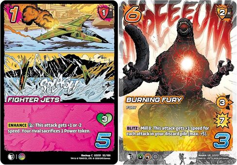 UniVersus: Godzilla: Reign of Kaiju - شاشة عرض معززة - 24 حزمة (11 بطاقة لكل منها)، مبنى Kaiju Battle Deck، لعبة بطاقات قابلة للتجميع، متنوعة عشوائيًا in Kuwait