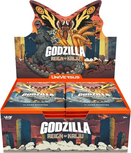 UniVersus: Godzilla: Reign of Kaiju - شاشة عرض معززة - 24 حزمة (11 بطاقة لكل منها)، مبنى Kaiju Battle Deck، لعبة بطاقات قابلة للتجميع، متنوعة عشوائيًا in Kuwait