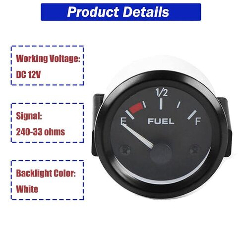 2 "52 مللي متر مقياس مستوى الوقود 12 فولت خزان الوقود إرسال وحدة 240-33ohm الوقود الاستشعار E-1/2-F مؤشر متر ل قارب سيارة شاحنة RV دراجة نارية in Kuwait