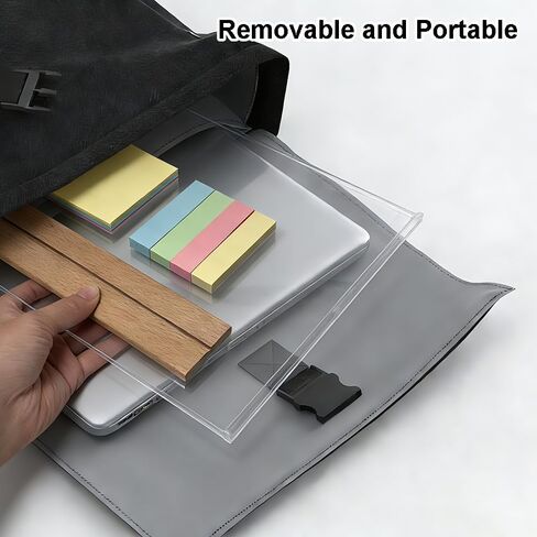 2 PCS Large-Size Monitor Memo Board with Removable Wooden Base, Acrylic Portable Sticky Note Holder for Computer Monitors, Transparent Message Board Sign with Sticky Notes in Saudi Arabia