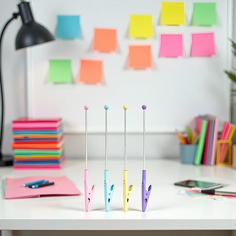 4Pcs Multicolour Stochastic Metal Wire Alligator Clip Metal Note Clip Long-Tailed Alligator Clamp Photo Holder Clip for Card,14.1 * 1.2cm Memo Holders Desk Accessories and Workspace Organizers in Saudi Arabia