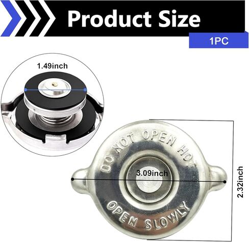 غطاء مشعاع 16PSI، استبدال غطاء مشعاع نظام التبريد من نوع OEM T16، أدوات إغلاق مشعاع المحرك بتصميم العروة (فضي) in Kuwait