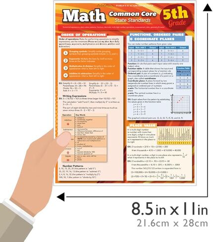 Math Common Core 5th Grade: a QuickStudy Laminated Reference Guide in Saudi Arabia