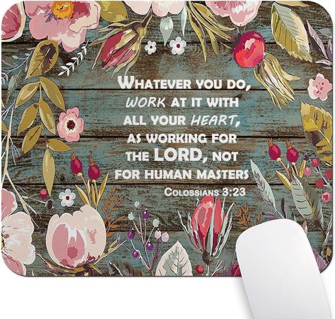 Inspirational Quote Mouse Pad - Begin Each Day with a Grateful Heart, Pink Glitter Cute Desk Mat for Girl/Women Motivational Non-Slip Mousepad Office Accessory in Saudi Arabia