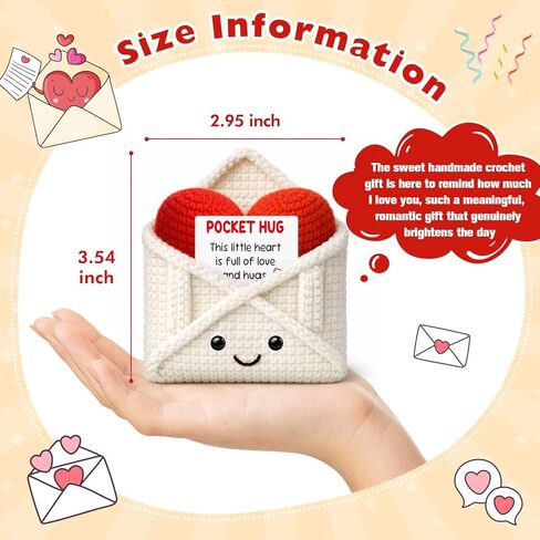 Encouragement Graduation Gift for Teacher College Student, Inspirational Gift for Fathers Day, Crochet Stress Relief Gifts for Adult Teen Friend Mothers Father, Pocket Hug Love Gifts for Women Men in Saudi Arabia