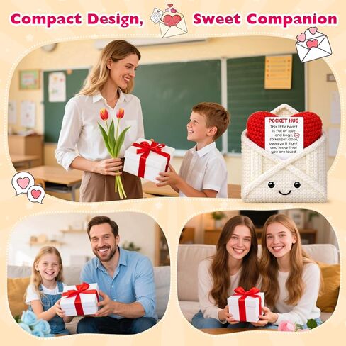 Encouragement Graduation Gift for Teacher College Student, Inspirational Gift for Fathers Day, Crochet Stress Relief Gifts for Adult Teen Friend Mothers Father, Pocket Hug Love Gifts for Women Men in Saudi Arabia