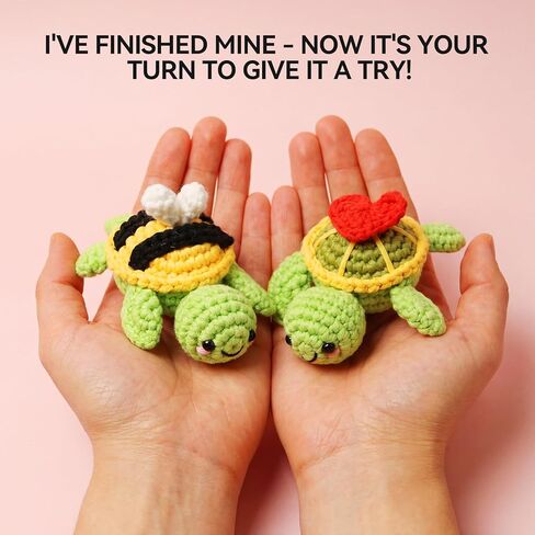 Dakytoo Crochet Kit for Beginners, Amigurumi Crocheting Animal Kits, with Step-by-Step Video Tutorials for Baby Adults Gift- 2 Pack Turtles in Saudi Arabia