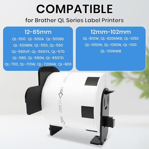 متوافق مع ملصقات مجلد الملفات المقطوعة بالقالب القابلة للإزالة من Brother DK-11209/DK-1209 (1.1 بوصة × 2.4 بوصة)، تستخدم مع طابعات ملصقات Brother QL 1 لفة 800 قطعة in Kuwait