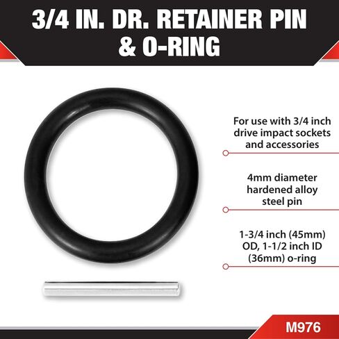 Performance Tool M976 3/4-Inch Drive Retainer Pin & O-Ring , Black in Saudi Arabia