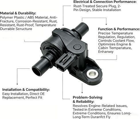 16671-24010 Heater Coolant Control Valve Compatible with 2019-2024 Toyota Corolla / 2019-2022 Lexus UX200 / UX250h, Replace 16671-F2010 in Saudi Arabia
