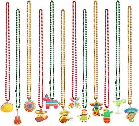 Cinco De Mayo Fiesta Beads Necklaces, Mexican Themed Party Beaded Necklaces For Mexican Fiesta Party Birthday Wedding Decoration in Saudi Arabia