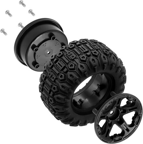 GOUPRC 12.5mm Hex RC Wheel Tires Set, 4.1 * 2.1 Inches 4PCS Swamp Claw Mud Terrain Tires Accessories for Traxxas Mini Maxx 1/12 RC Crawler Car Truck Buggy in Kuwait