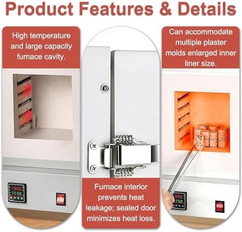 2000W Four-Sided Electric Kiln for Home Use - Max Temp 1150℃, Perfect for Jewelry Making, Wax Casting, Clay Pottery & Ceramic DIY Projects in Saudi Arabia