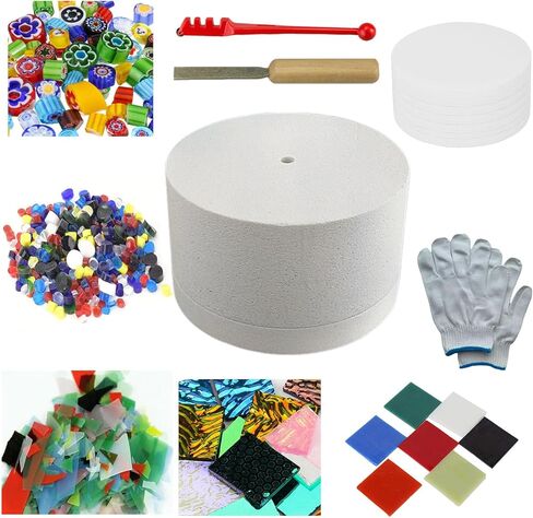 10-Piece Large Microwave Kiln Kit for Glass Fusing – Includes Microwave Kiln Paper, DIY Jewelry Making Tools & Fusing Glass Supplies Set for Beginners in Kuwait