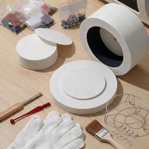 10-Piece Large Microwave Kiln Kit for Glass Fusing – Includes Microwave Kiln Paper, DIY Jewelry Making Tools & Fusing Glass Supplies Set for Beginners in Kuwait