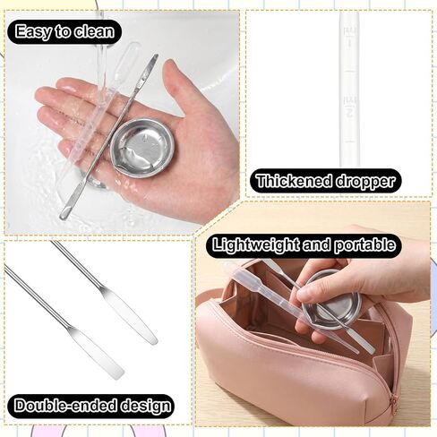 12pcs Paint Tray, 2pcs Metal Paint Stirrer and 6pcs 3ml Pipette Eyedroppers, Stainless Steel with Mouth Small Round Watercolor Palette for Airbrush Painting, Modeling Mixing of Various Pigments in Saudi Arabia