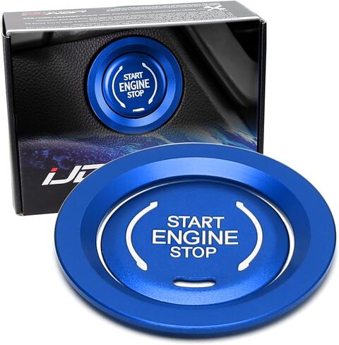 iJDMTOY Silver Engine Start/Stop Push Start Button Decoration Cover & Surrounding Ring Trim, Compatible with Chevy 2019-up Silverado, Blazer, C8 Corvette Stingray Suburban/Tahoe, Cadillac XT CT in Kuwait