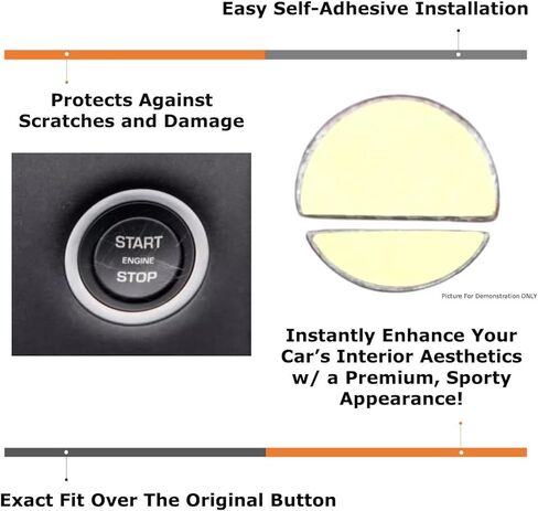 iJDMTOY Silver Engine Start/Stop Push Start Button Decoration Cover & Surrounding Ring Trim, Compatible with Chevy 2019-up Silverado, Blazer, C8 Corvette Stingray Suburban/Tahoe, Cadillac XT CT in Kuwait