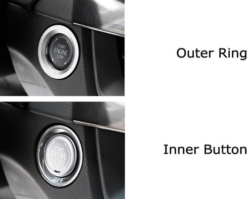 iJDMTOY Silver Engine Start/Stop Push Start Button Decoration Cover & Surrounding Ring Trim, Compatible with Chevy 2019-up Silverado, Blazer, C8 Corvette Stingray Suburban/Tahoe, Cadillac XT CT in Kuwait
