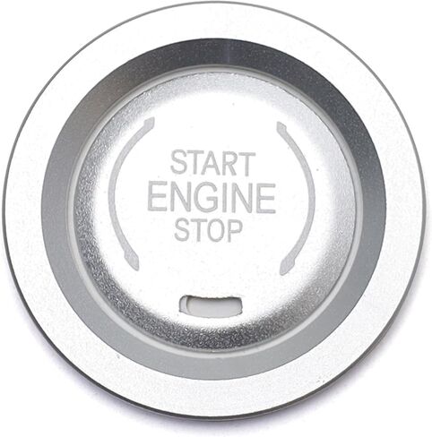 iJDMTOY Silver Engine Start/Stop Push Start Button Decoration Cover & Surrounding Ring Trim, Compatible with Chevy 2019-up Silverado, Blazer, C8 Corvette Stingray Suburban/Tahoe, Cadillac XT CT in Kuwait