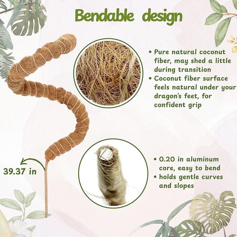 Bearded Dragon Climbing Accessories Toys for Tank, Bearded Dragon Veggie Feeder Ball and Bendable Vines Decor, Greens Training Kit for Reptile Lizard Gecko, Tank Accessories (Mini Climbing Salad Kit) in Saudi Arabia
