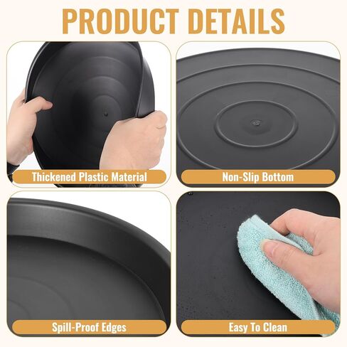 3 Size Round Stepping Stone Molds, 9 Pcs 8.6" / 9.7" / 11" Reusable Plastic Concrete Molds for Stepping Stones Cement Black Tray DIY Form for Patio Walkway and Lawn Decoration Garden Paving in Saudi Arabia