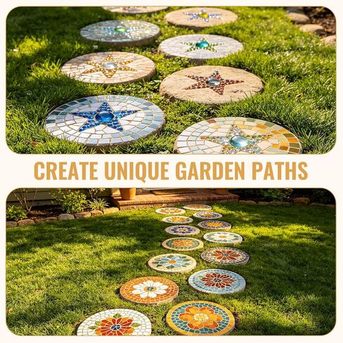 3 Size Round Stepping Stone Molds, 9 Pcs 8.6" / 9.7" / 11" Reusable Plastic Concrete Molds for Stepping Stones Cement Black Tray DIY Form for Patio Walkway and Lawn Decoration Garden Paving in Saudi Arabia